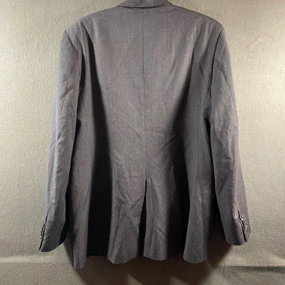 Banana Republic wool 40r Blazer Sport Coat Gray 3 button flap pocket office
